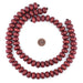 Cherry Red Abacus Natural Wood Beads (10x15mm) - The Bead Chest
