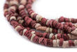 Crimson & White Pharaonic Pottery Beads - The Bead Chest