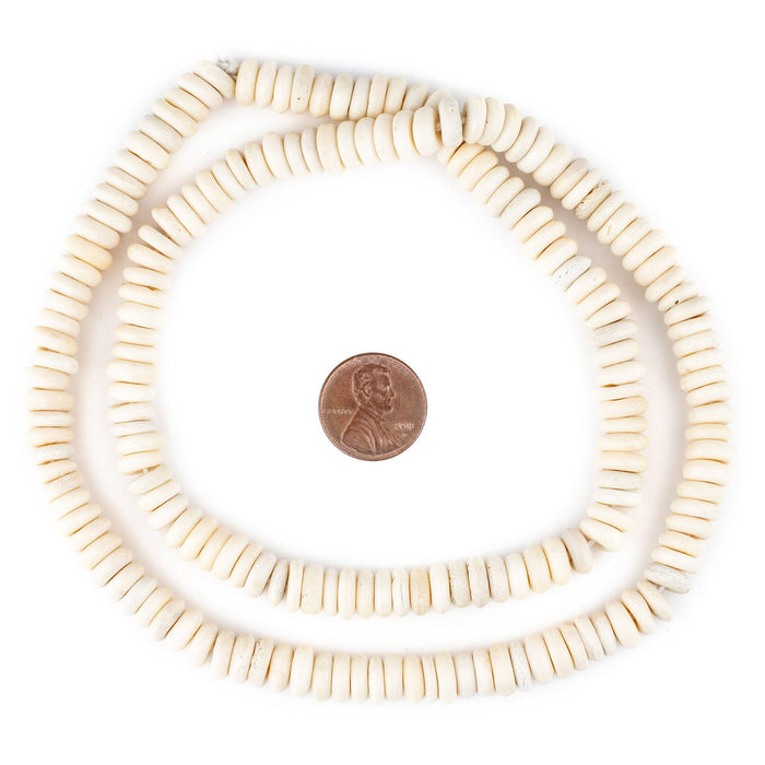 White Bone Donut Beads (3x9mm) - The Bead Chest
