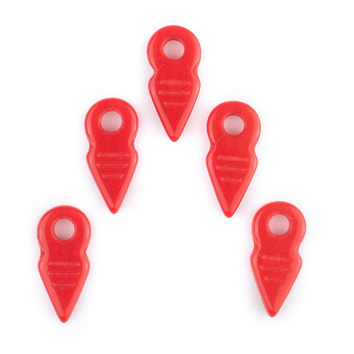 Red Talhakimt Pendants (Set of 5) - The Bead Chest