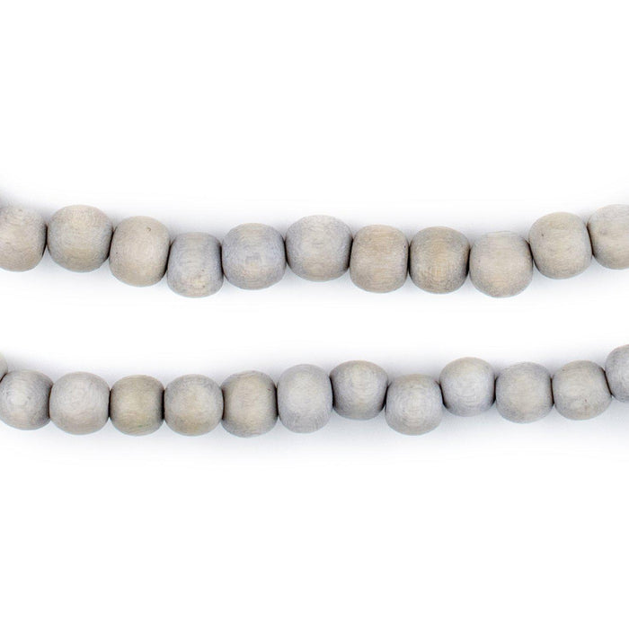Light Grey Round Natural Wood Beads (6mm) - The Bead Chest