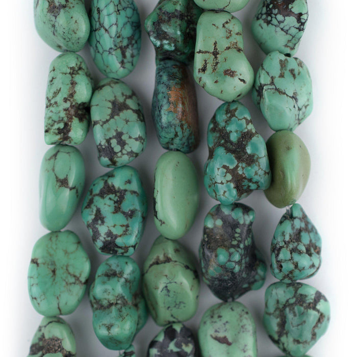 Green Turquoise Nugget Beads (13x8mm) - The Bead Chest
