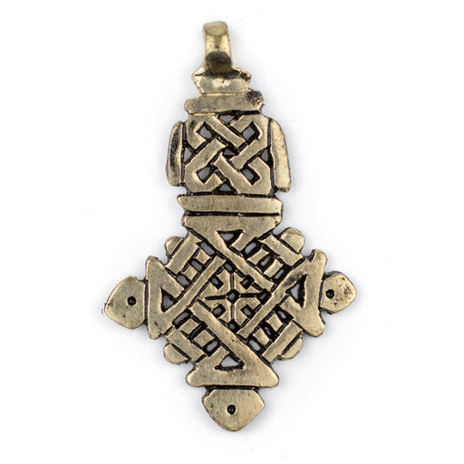 Awash Brass Ethiopian Coptic Cross Pendant (40x65mm)