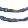 Blue & Yellow Striped Venetian Watermelon Chevron Beads