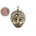 African Brass Mask Pendant (30x45mm) - The Bead Chest