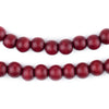 Red Round Natural Wood Beads (8mm)