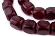 Dark Red Amber Resin Cube Beads (18mm) - The Bead Chest