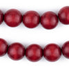 Red Round Natural Wood Beads (16mm)
