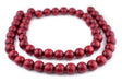 Red Round Natural Wood Beads (16mm) - The Bead Chest