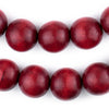 Red Round Natural Wood Beads (20mm)