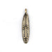 Elongated Mask Brass Pendant from Africa (47x11mm) - The Bead Chest