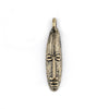Elongated Mask Brass Pendant from Africa (47x11mm)