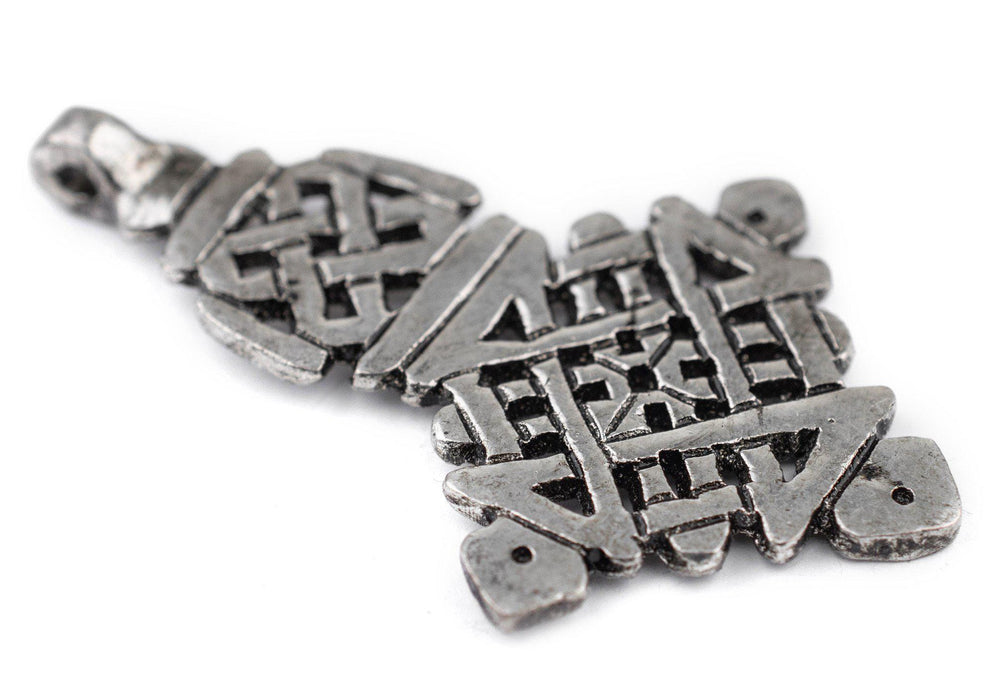 Awash Silver Ethiopian Coptic Cross Pendant (40x65mm) - The Bead Chest