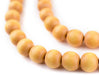 Yellow Round Natural Wood Beads (10mm) - The Bead Chest