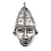 Elongated African Silver Mask Pendant (50x90mm) - The Bead Chest