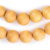 Yellow Round Natural Wood Beads (16mm)