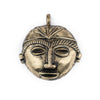 Round African Brass Mask Pendant (58x62mm)