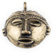 Round African Brass Mask Pendant (58x62mm) - The Bead Chest