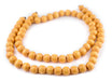 Yellow Round Natural Wood Beads (12mm) - The Bead Chest