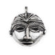 Round African Silver Mask Pendant (58x62mm) - The Bead Chest