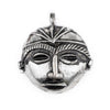 Round African Silver Mask Pendant (58x62mm)