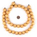 Yellow Round Natural Wood Beads (20mm) - The Bead Chest