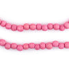 Neon Pink Round Natural Wood Beads (6mm)