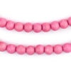 Neon Pink Round Natural Wood Beads (8mm)
