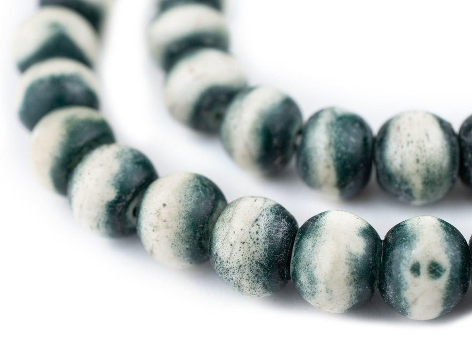 Green Rustic Bone Beads (14mm) - The Bead Chest