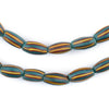 Teal & Yellow Striped Venetian Watermelon Chevron Beads