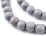 Light Grey Round Natural Wood Beads (10mm) - The Bead Chest