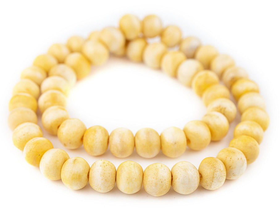 Yellow Rustic Bone Beads (14mm) - The Bead Chest