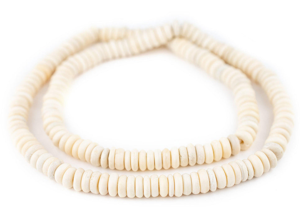 White Bone Donut Beads (3x9mm) - The Bead Chest