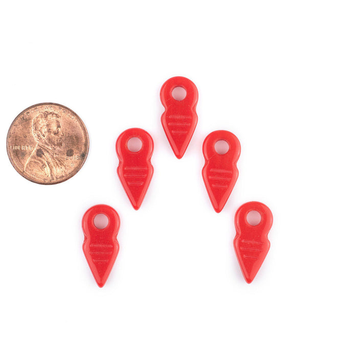 Red Talhakimt Pendants (Set of 5) - The Bead Chest