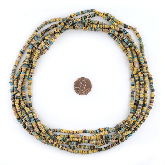 Yellow Pharaonic Pottery Beads - The Bead Chest