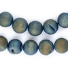 Aqua Round Druzy Agate Beads (14mm)