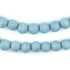 Light Blue Round Natural Wood Beads (10mm)