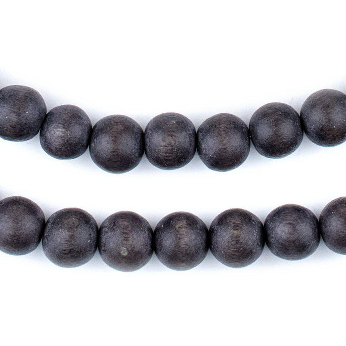 Dark Grey Round Natural Wood Beads (10mm) — The Bead Chest