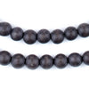 Dark Grey Round Natural Wood Beads (10mm)