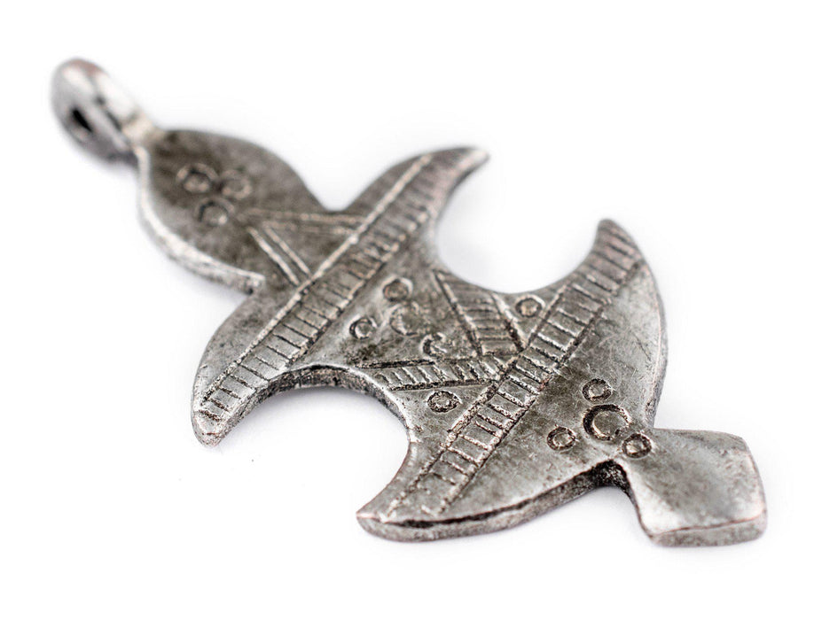 Mahbes Silver Moroccan Tuareg Pendant (27x54mm) - The Bead Chest