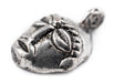 Round African Silver Mask Pendant (21x27mm) - The Bead Chest