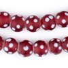 Red Venetian-Style Skunk Beads (14mm)