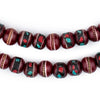 Crimson Red Inlaid Yak Bone Mala Beads (10mm)