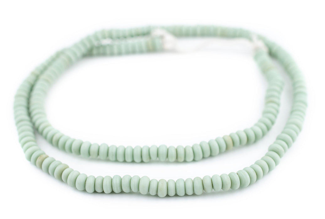 Matte Pastel Green Java Glass Donut Beads (6mm) - The Bead Chest