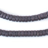Dark Grey Disk Natural Wood Beads (4x8mm)