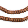 Light Brown Disk Natural Wood Beads (4x8mm)