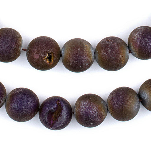 Purple Round Druzy Agate Beads (14mm) - The Bead Chest