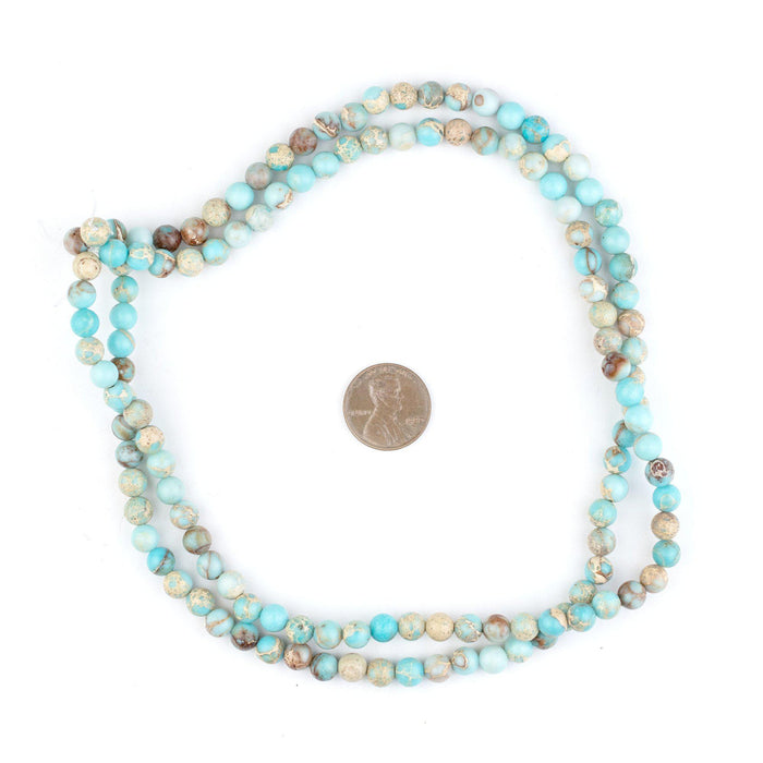 Sea Sediment Jasper Rondelle Beads 6mm / Jasper Gemstone Beads / Beautiful  blue Turquoise beads