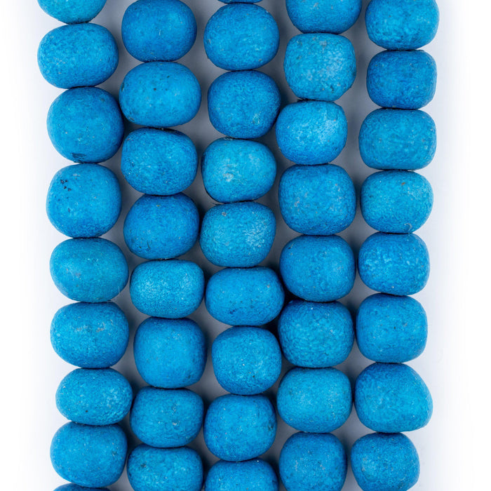 Turquoise Moroccan Pottery Beads (Round) - The Bead Chest