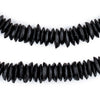 Midnight Black Ashanti Glass Saucer Beads (10mm)